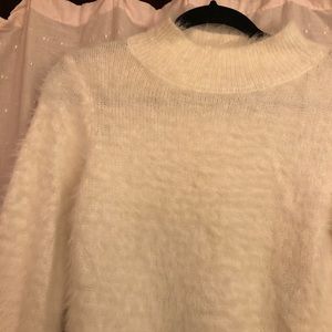 ASOS fluffy white turtleneck